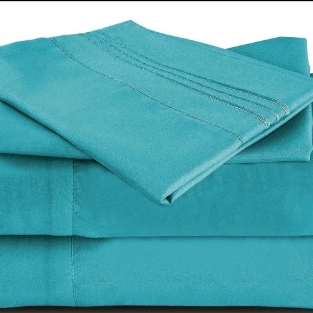 Cool Bamboo Sheet Set - Queen - King - Teal color